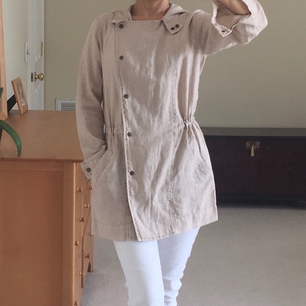 NWOT Michael Stars Linen Hooded Jacket Coat XS - Picture 8 of 16